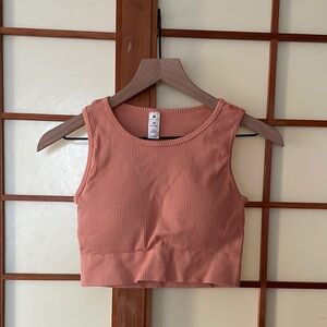 Yogalicious Orange Sleeveless Fitted Crop Top